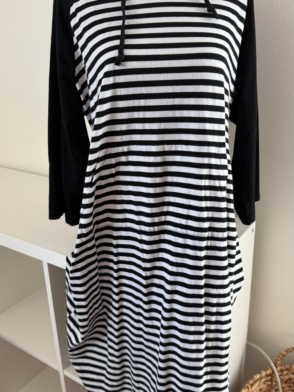 Black & White Striped Maxi Dress - Casual Women’s Maxi